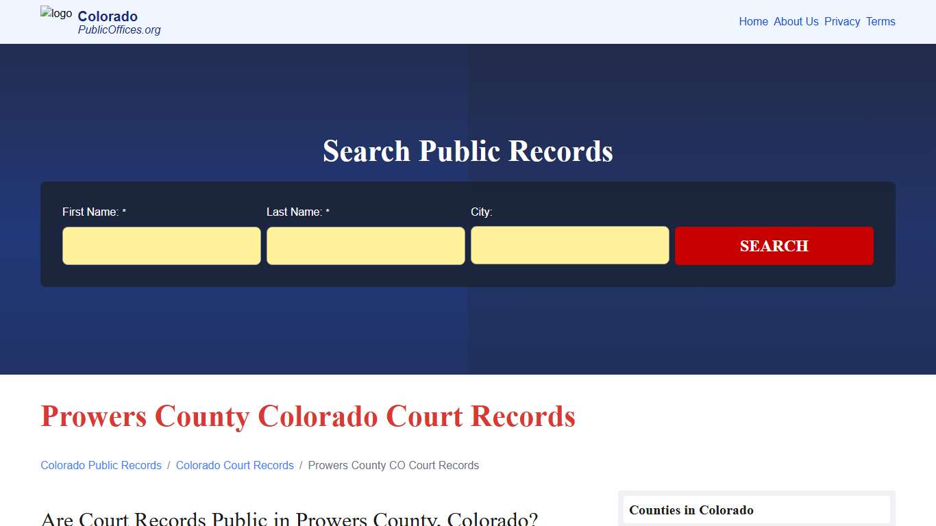 Prowers County, CO Court Records Search – PublicOffices.org